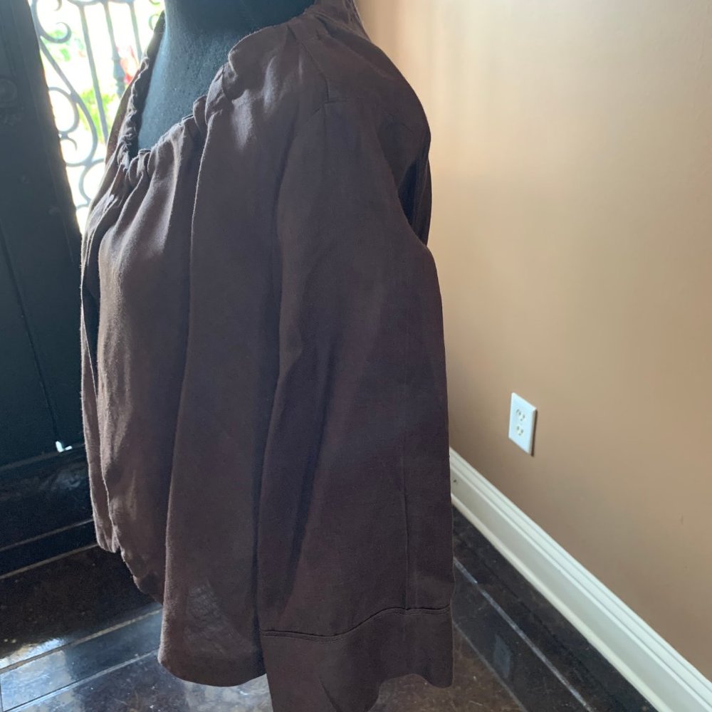 Brown Linen Jacket - Picture 3 of 6